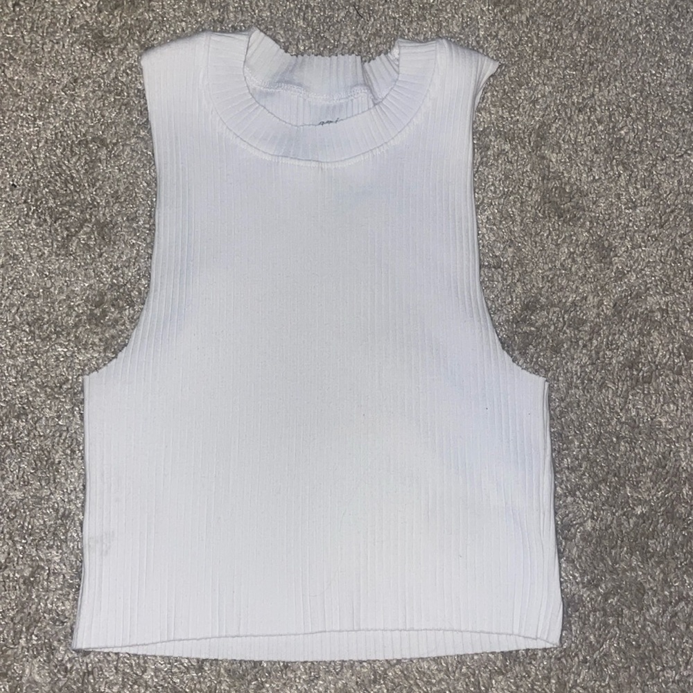White Ribbed Aerie Tank